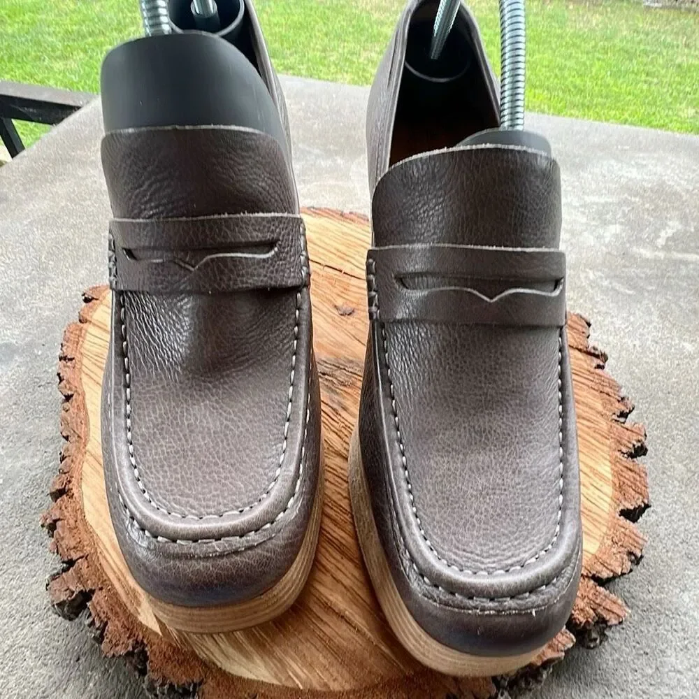 Kork-Ease Barbara Platform Gray Penny Loafer Nwt Size 8.5